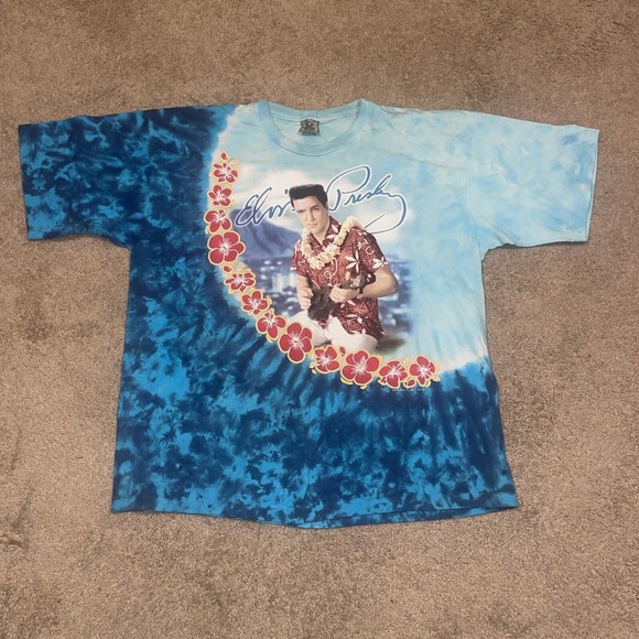 Liquid Blue Other - Vintages Elvis Presley T shirt Blue Hawaii all over Print Liquid Blue Size 2XL